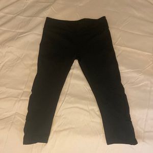 Black Flabletics Leggings! With mesh and slit details at bottom